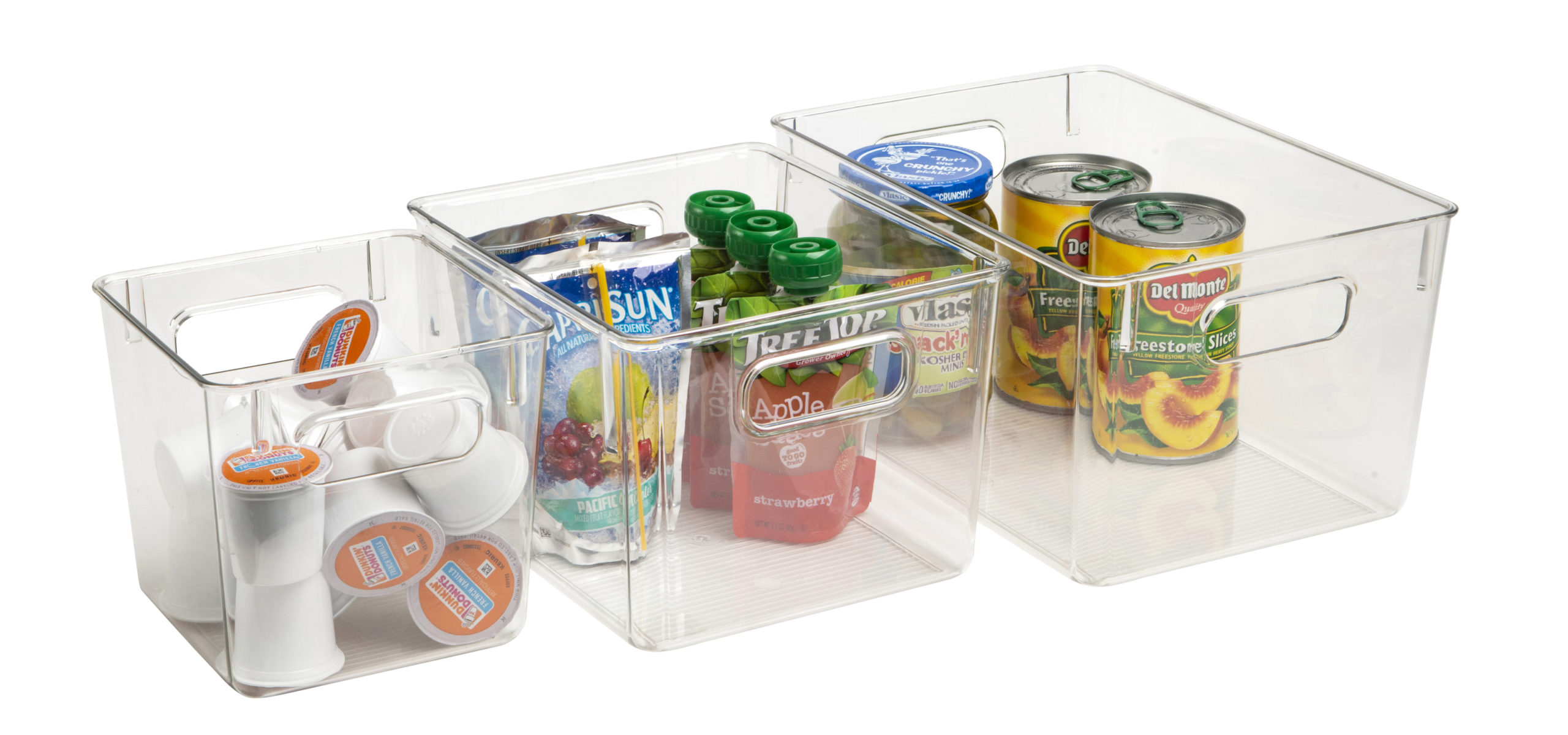 6-PCS REFRIGERATOR ORGANIZER BINS Pantry Freezer Cabinet Stackable Clear  Storage